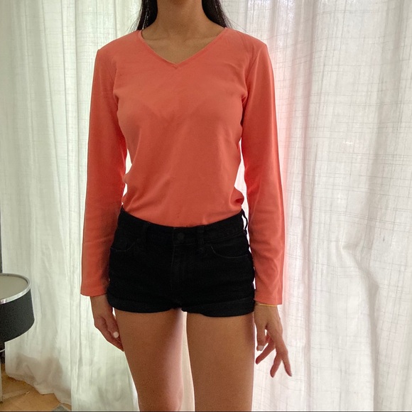 Ann Taylor Tops - ann taylor peach v neck long sleeve shirt
